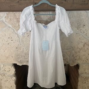 Hill House Athena Nap dress - Swiss white dot - size M